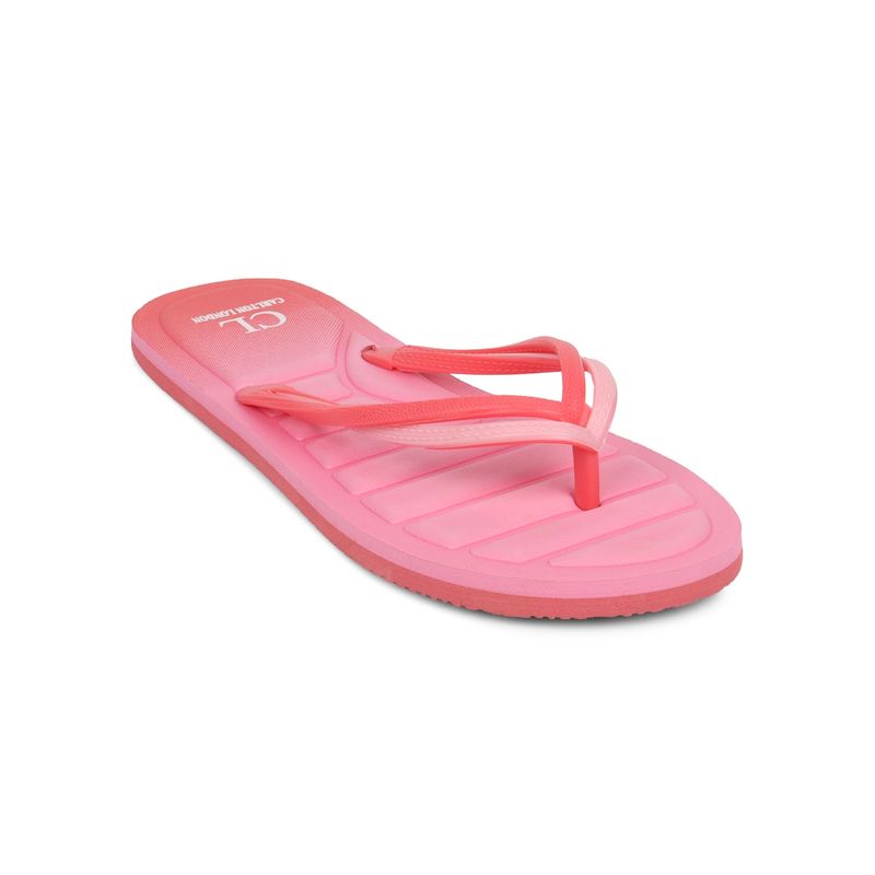 Carlton London Women Pink Textured Flipflops (EURO 37)