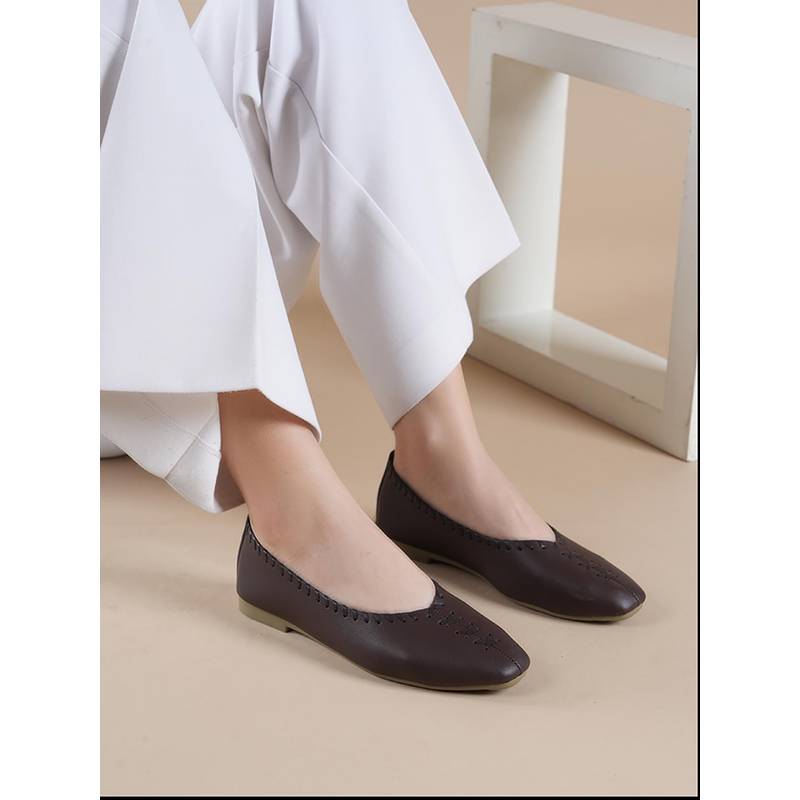 MOZAFIA Women Dark Brown Casual Ballerina (UK 3)