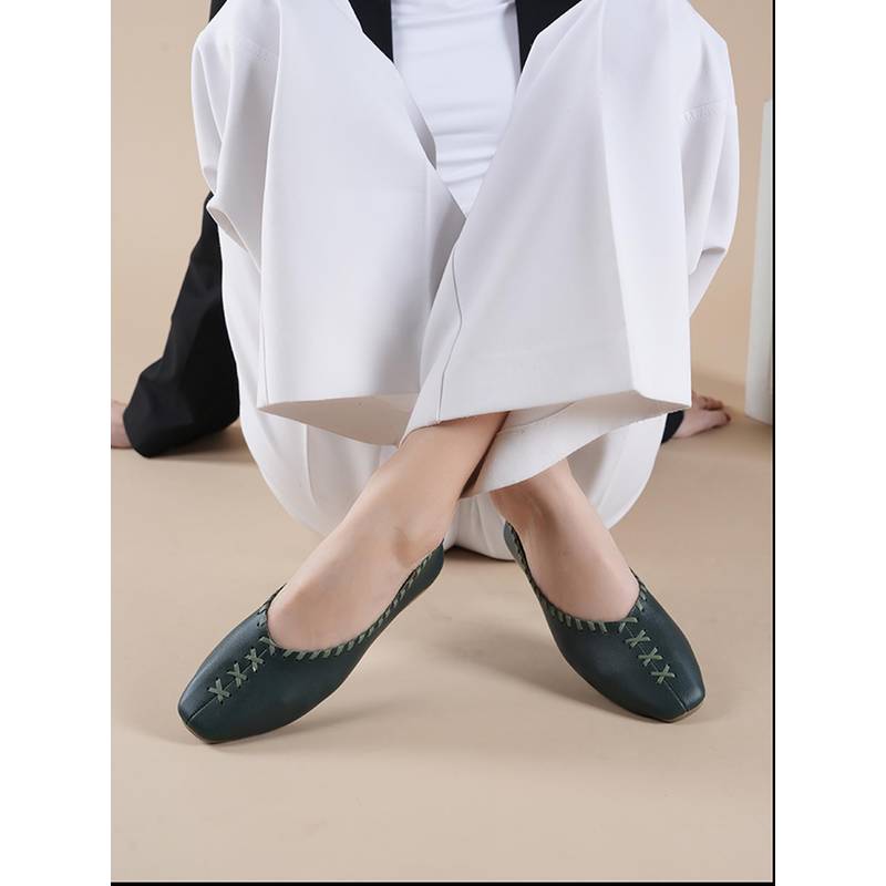 MOZAFIA Women Olive Casual Ballerina (UK 3)