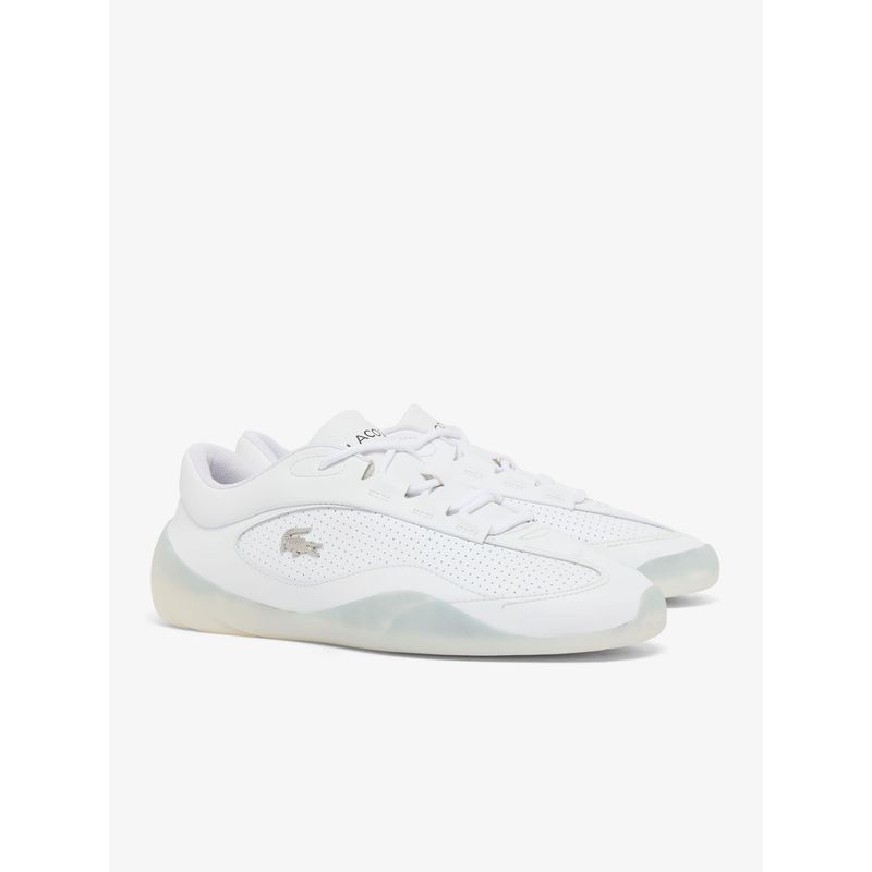 Lacoste Men Net Low Leather Sneakers - White (UK 7)