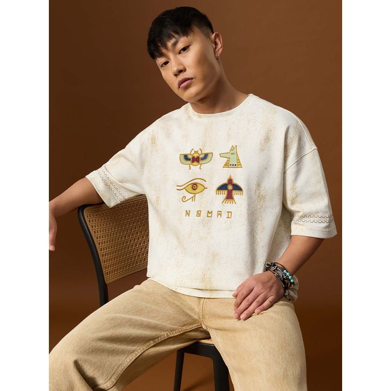 The Souled Store Nomad Phoenix Men Super Oversized T-Shirt (XL)