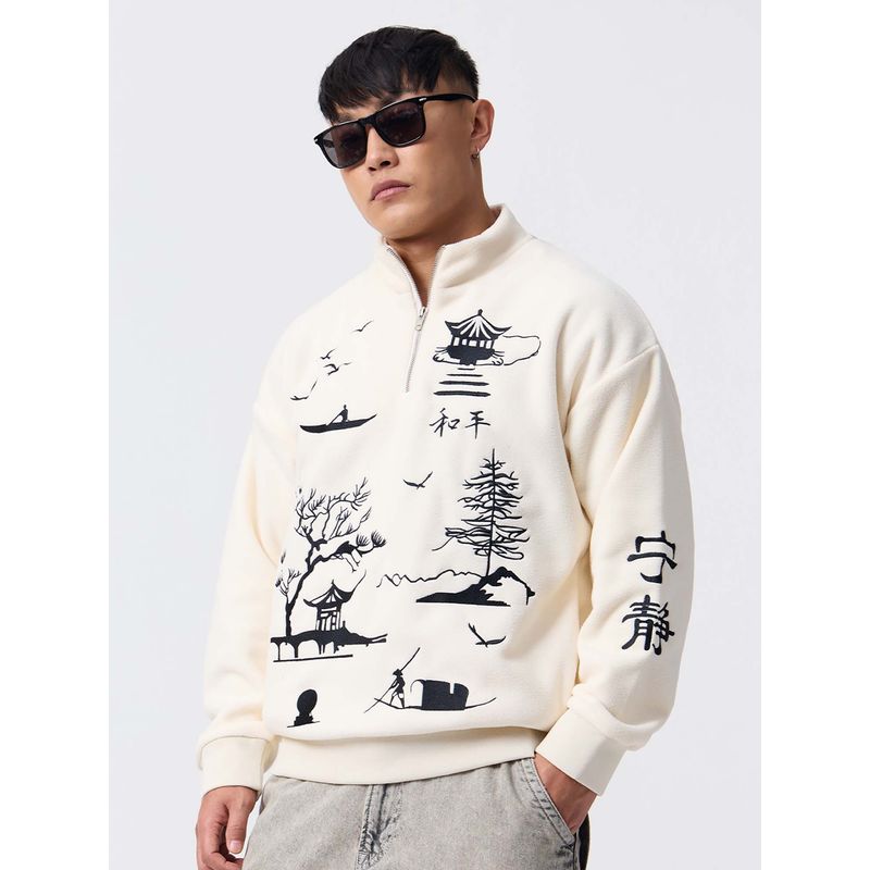 The Souled Store Originals Serenity Men Oversized Sweatshirts (M)