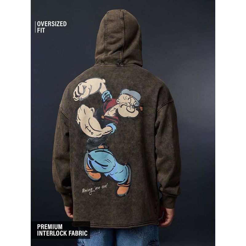 The Souled Store Official Popeye Bring 'Em On Men Oversized Hoodie (M)