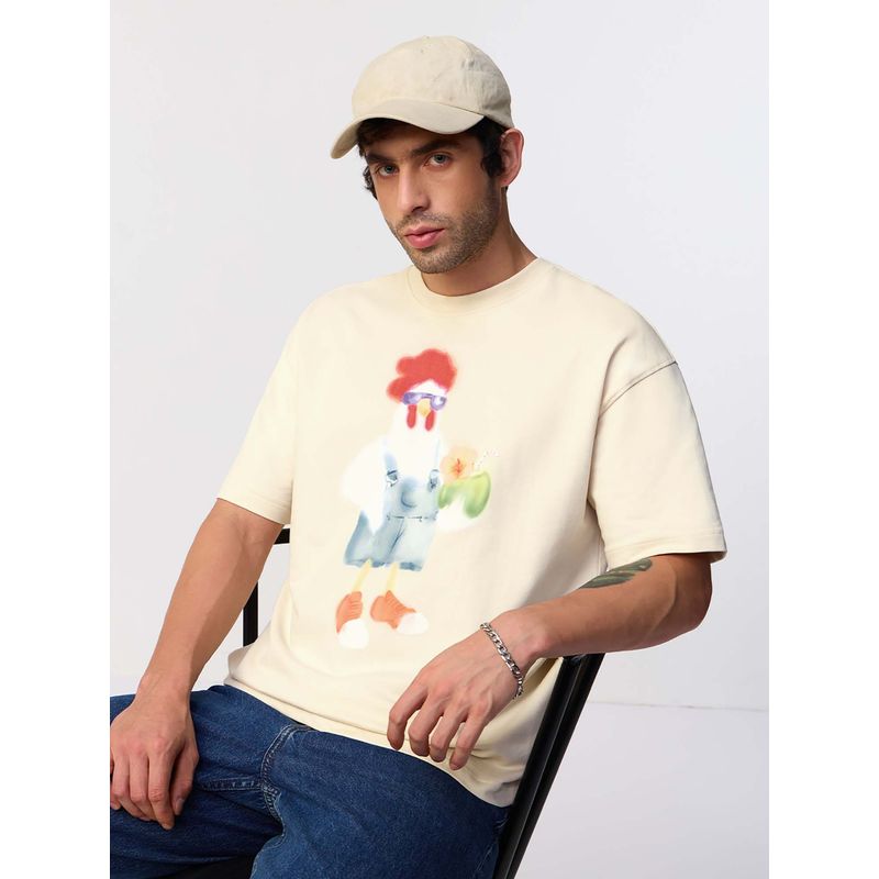 The Souled Store Originals Cool Hen Men Oversized T-Shirts (M)