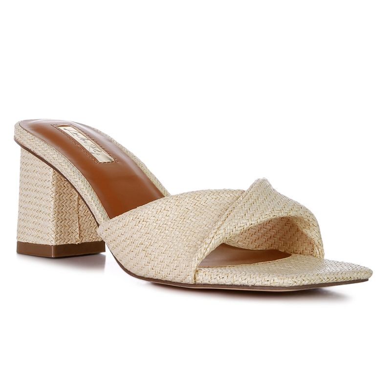 London Rag Woven Beige Heels (EURO 38)