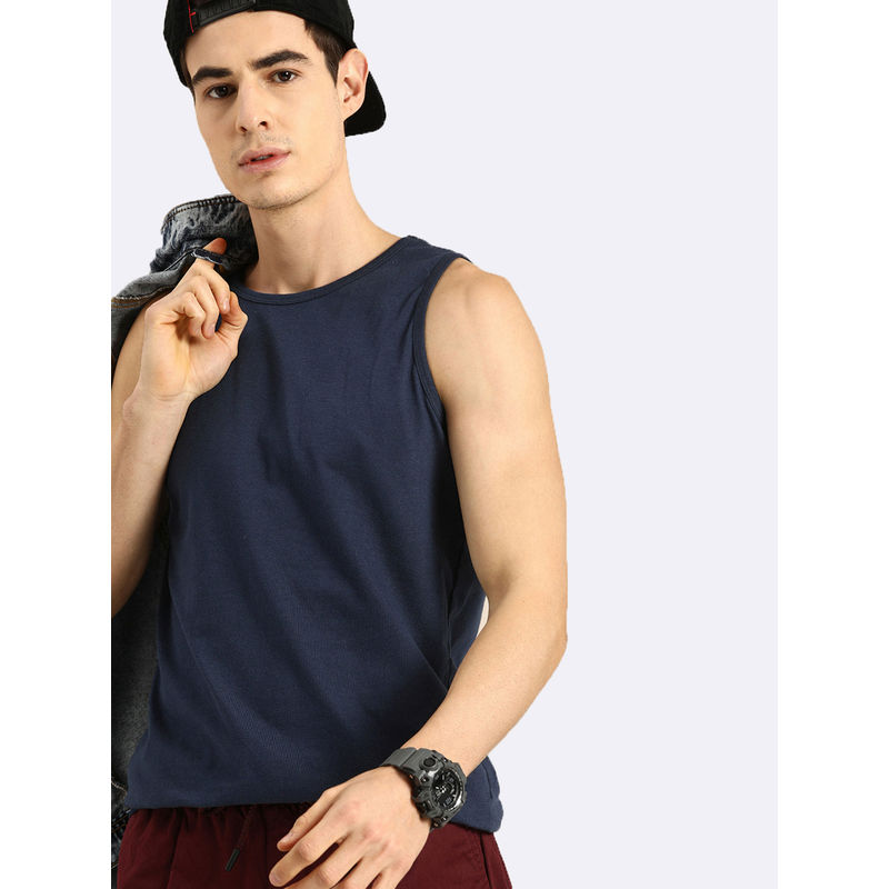 Bewakoof Vest - Navy Blue (S)