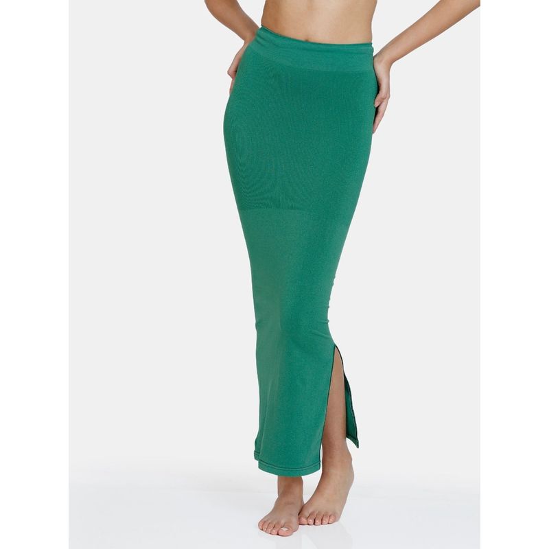 Zivame Seamless All Day Mermaid Saree Shapewear With Removable Drawcord - Green Green (S)