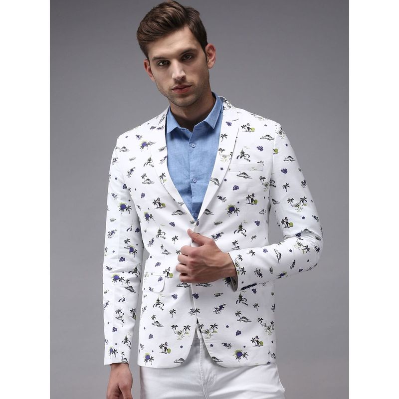White printed clearance blazer