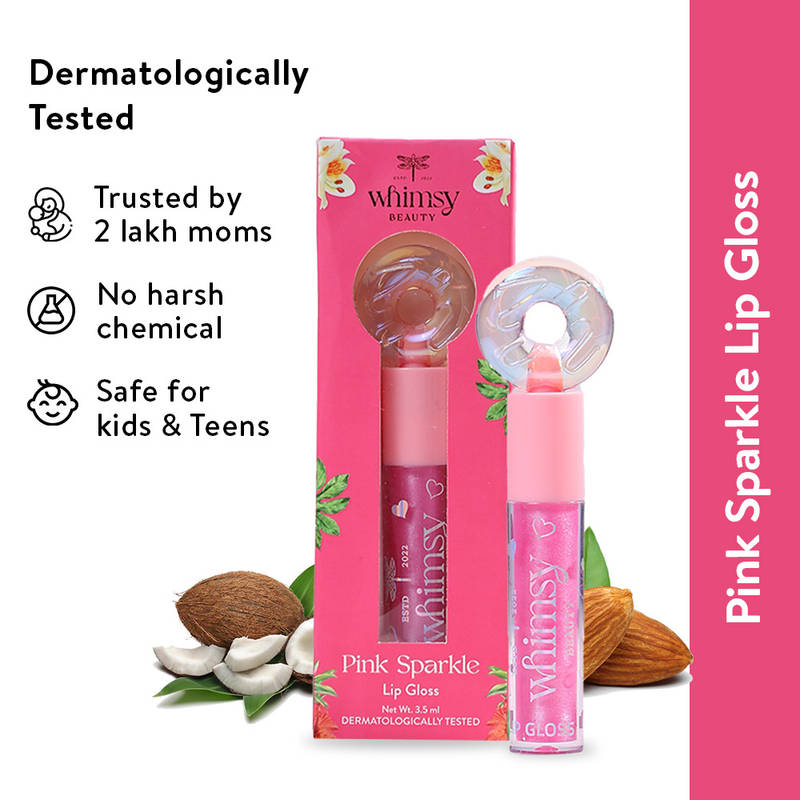 Whimsy Beauty Lip Gloss - Pink Sparkle