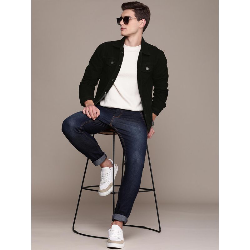 High Star Men Black Solid Denim Jacket (2XL)