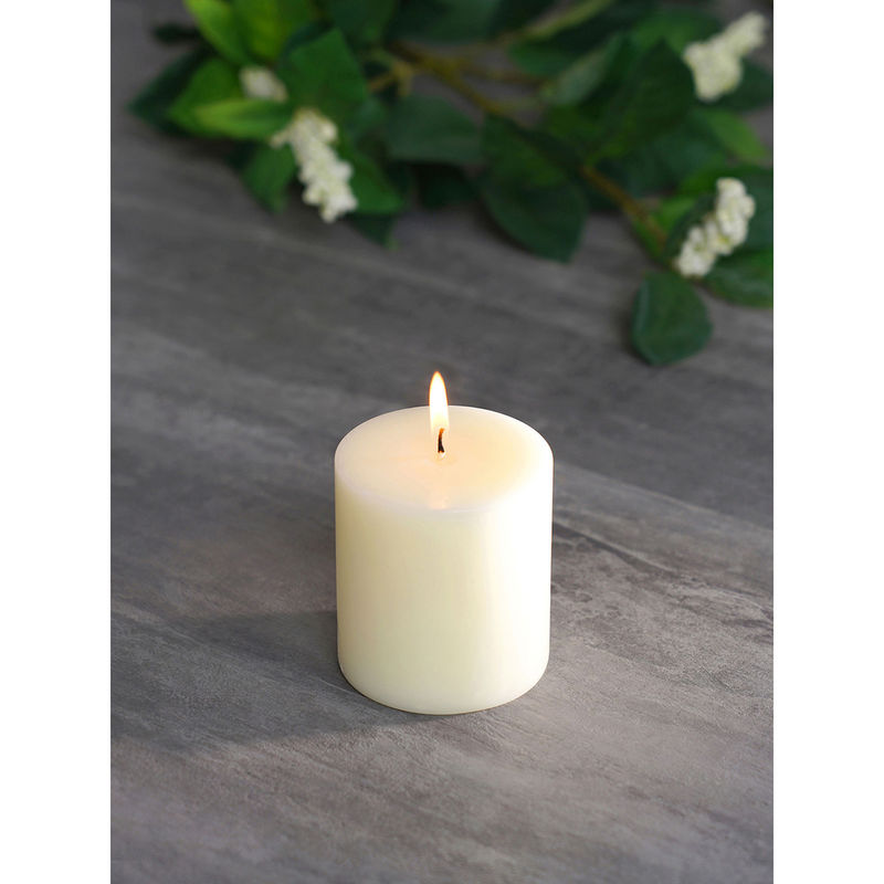 Pure Home + Living White Divine Pillar Candle Medium (Set of 2) Buy