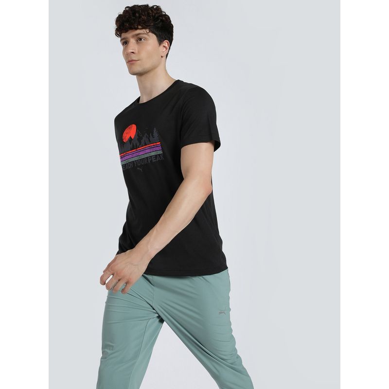 Puma Graphics Outdoor Running Mens Black T-shirts (M)