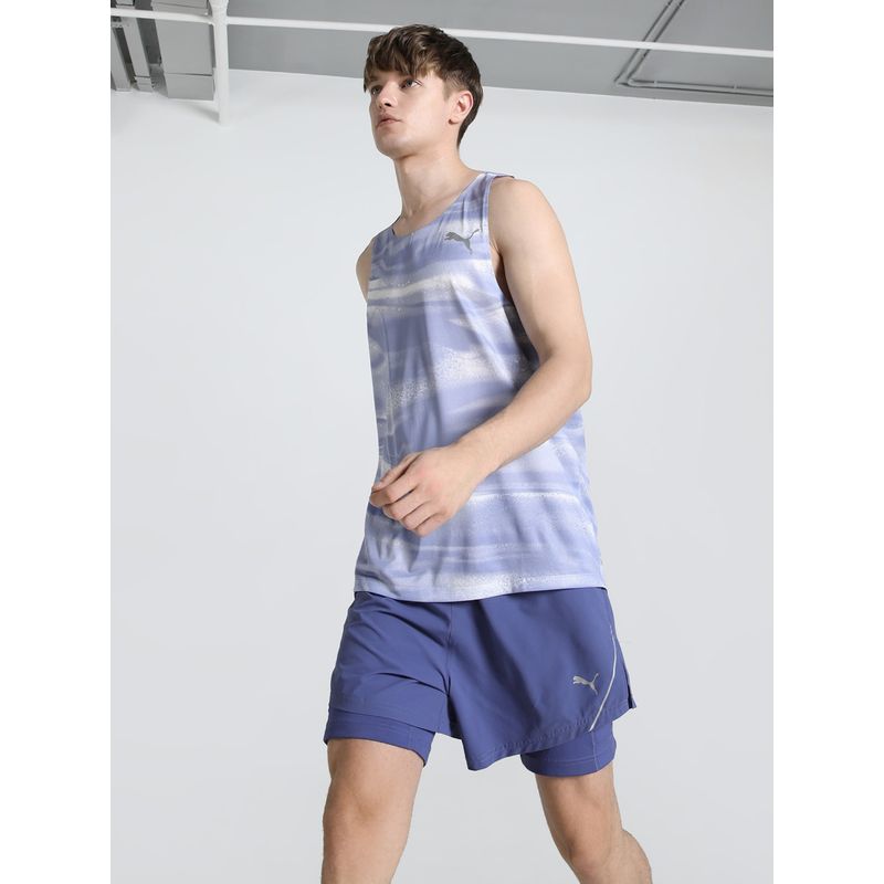 Puma Raceday Ultra spun Graphic Running Singlet Men's Blue Tank Tee (L)