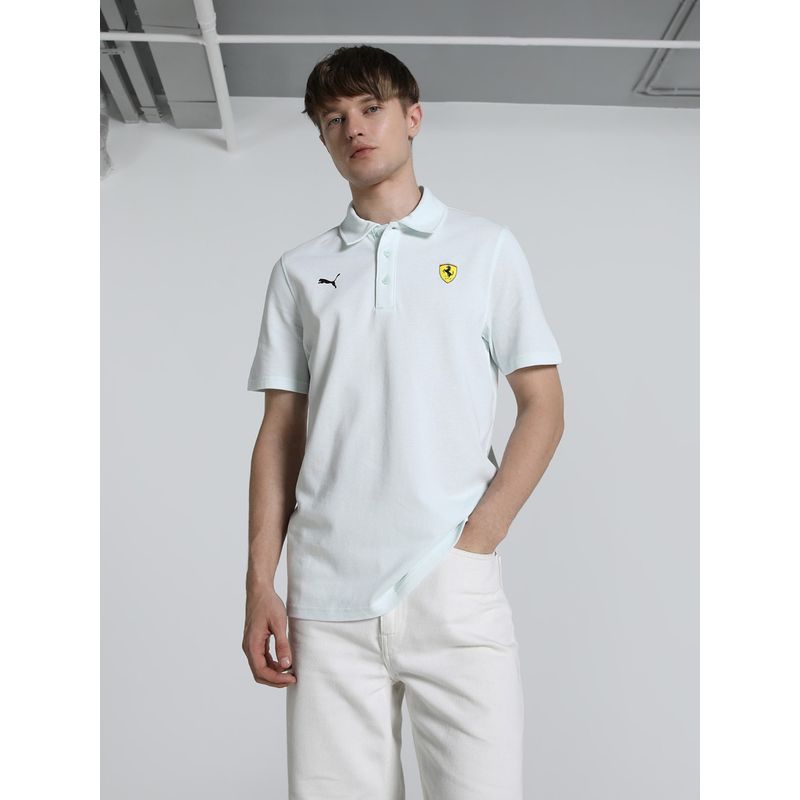 Puma Scuderia Ferrari Race 2 Tone Motorsport Polo Men's Blue T-shirts (S)