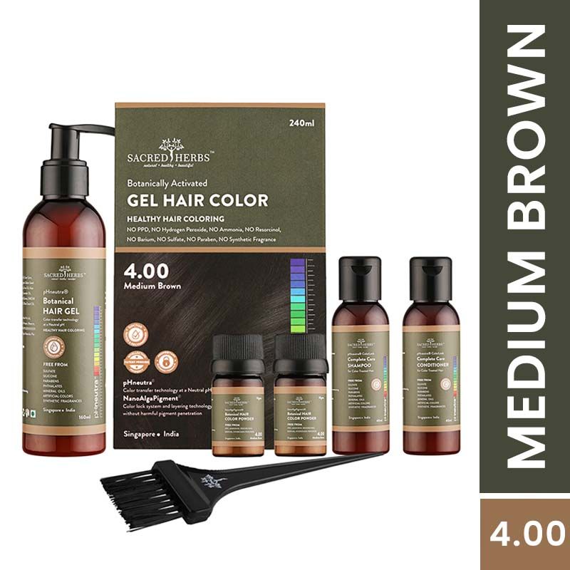 Sacred Herbs Botanically Activated Gel Hair Color - Medium Brown 4.00