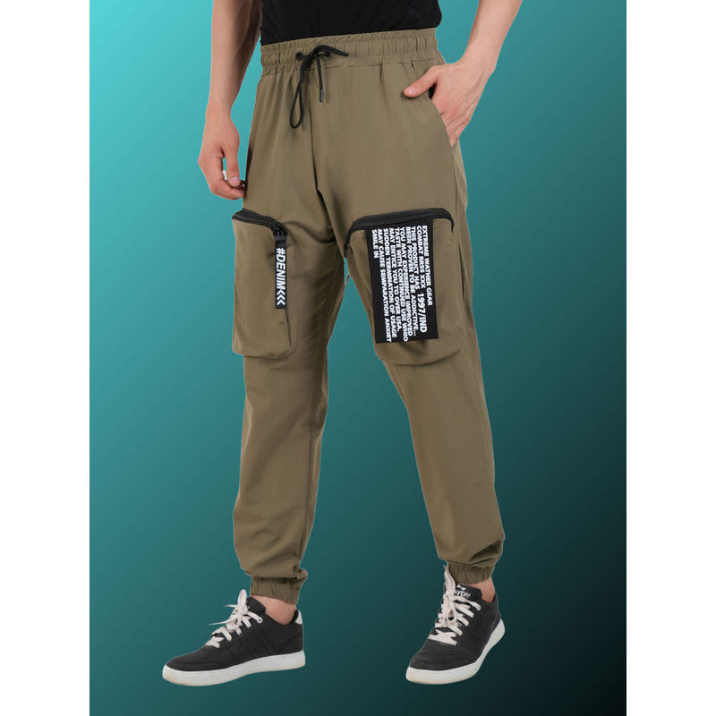 BOTABOCHI Men Olive Original Cargo Pockets Joggers (M)