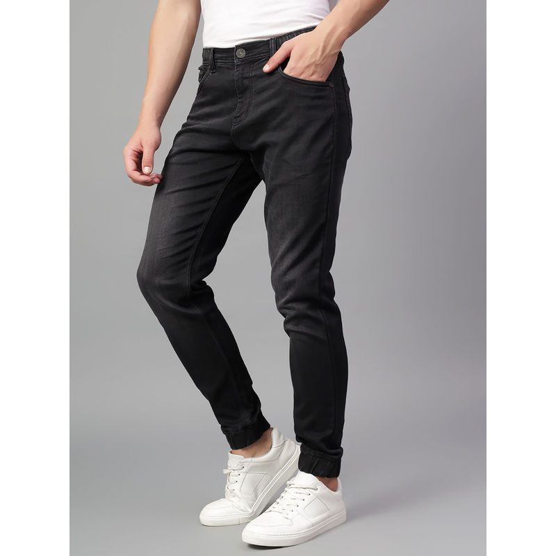 Cantabil Men Black Denim Solid Joggers (38)