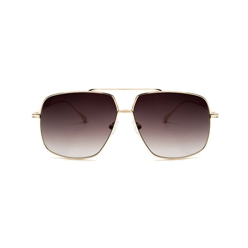 Velocity Eyewear Lux Eyewear Gold 869 Gradient Brown Aviator Sunglasses