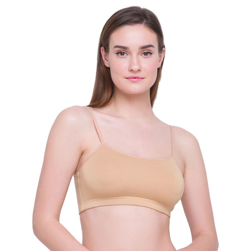 Candyskin Non Padded Non-Wired Solid Cotton Teenager Bra - Nude (M)