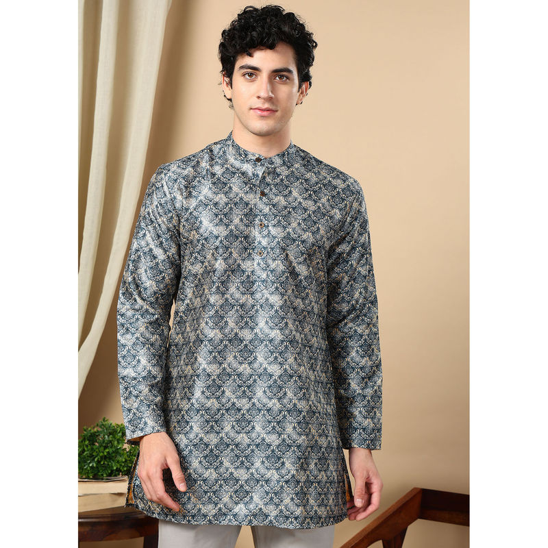 TATTVA Black Printed Short Kurta (40)