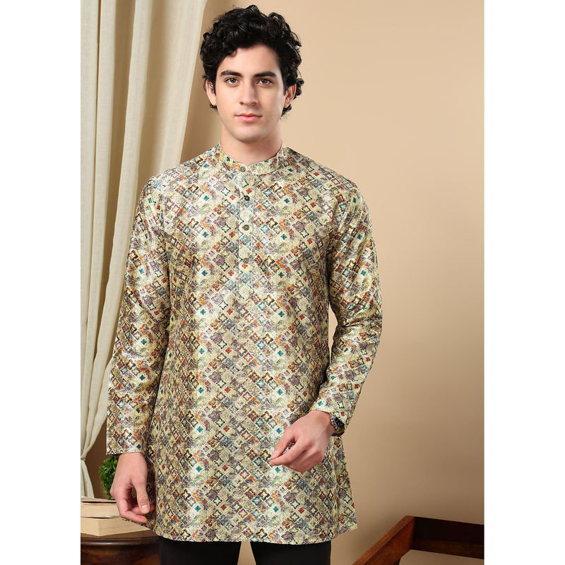 TATTVA Beige Printed Short Kurta (38)