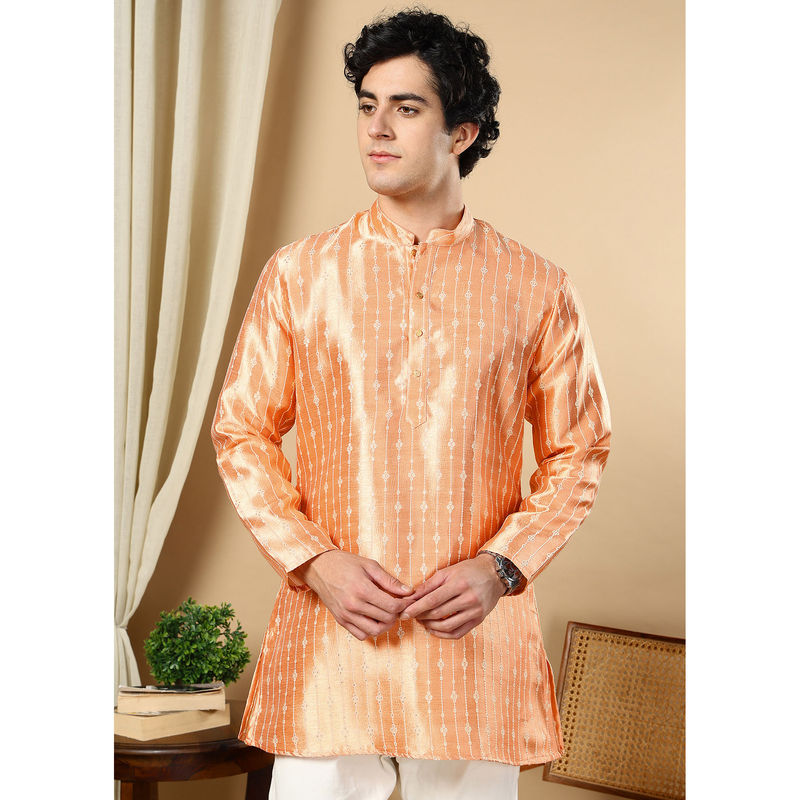 TATTVA Orange Printed Short Kurta (38)