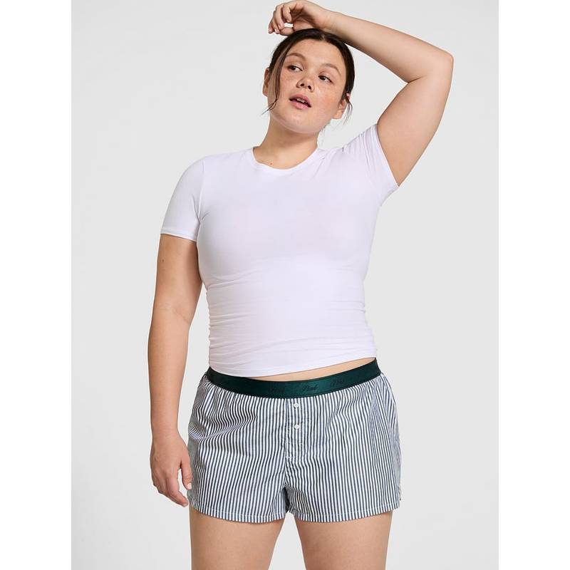 Victoria's Secret Green Cotton Poplin Boxer Shorts (2XL)