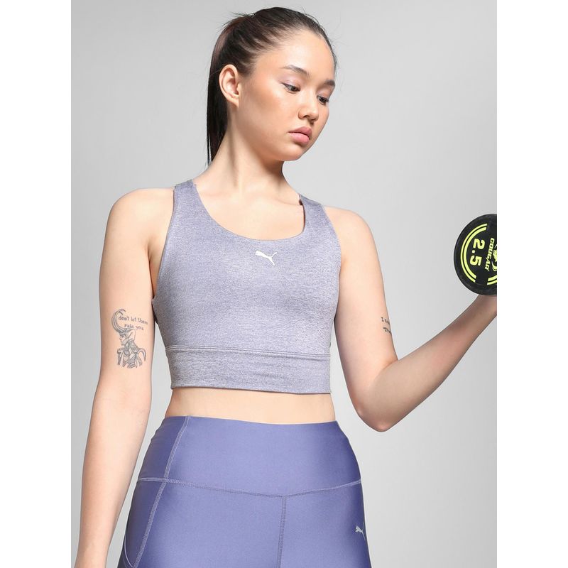 Puma Women’s Longline Padded Sports Bra - Blue (M)