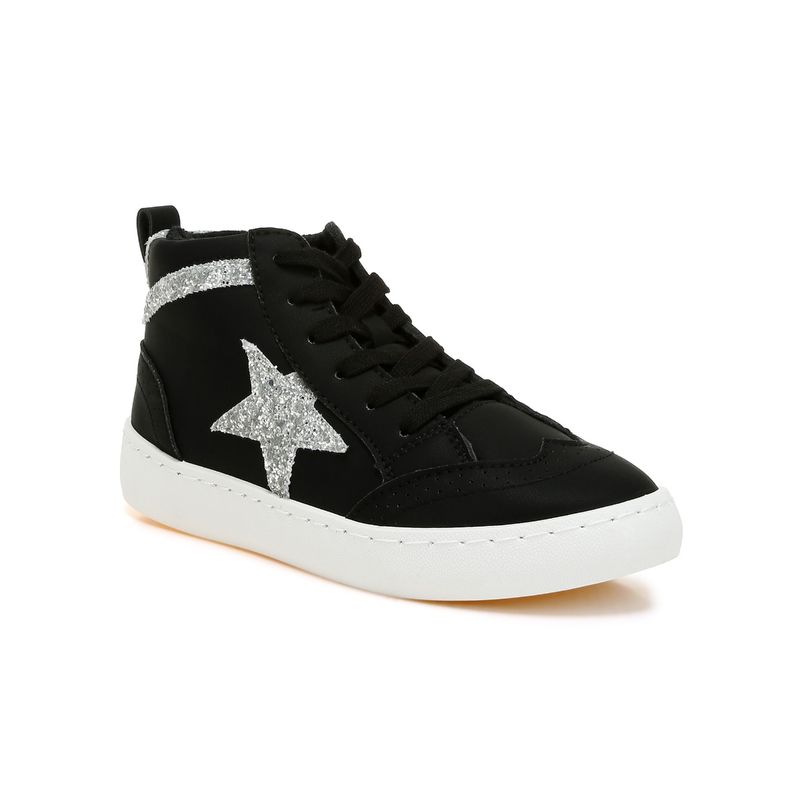 London Rag Star Mid Ankle Black Sneakers (EURO 38)