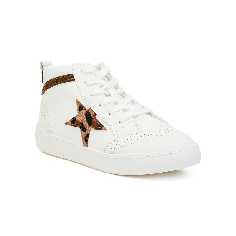 London Rag Star Mid Ankle White Sneakers (EURO 37)