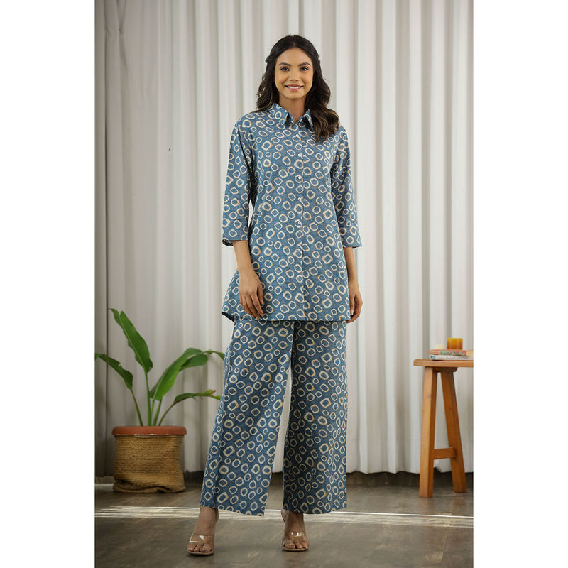 SAY Blue Women Modal Loungewear (Set of 2) (XL)