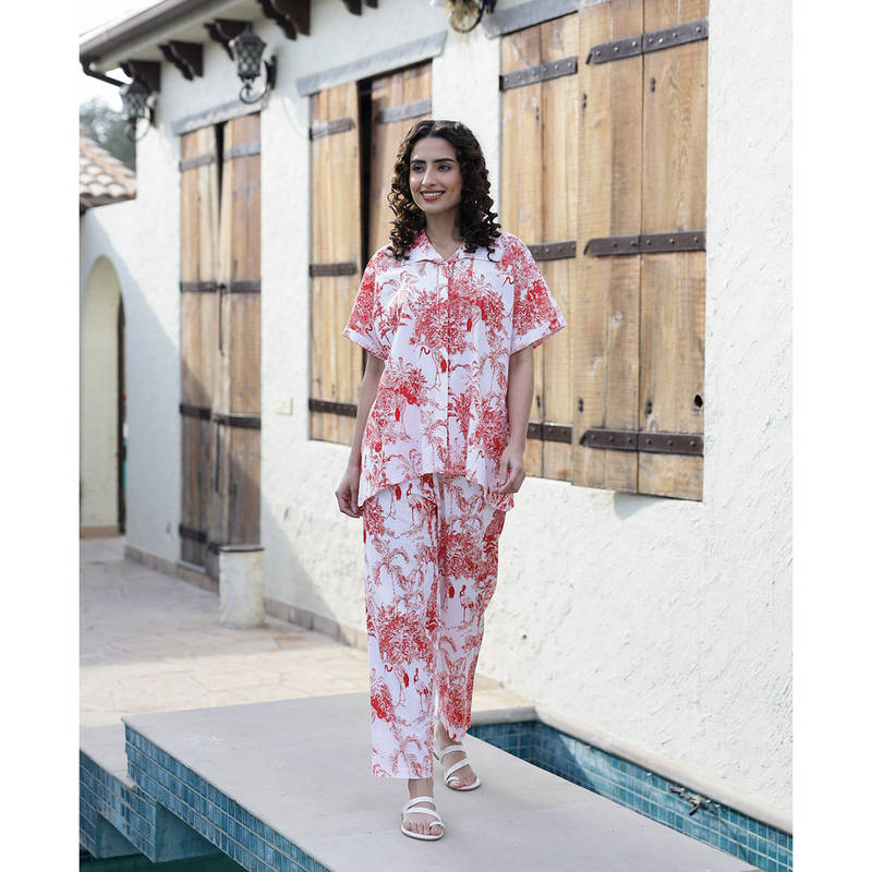 SANSKRUTIHOMES Women Pure Cotton Night Suit (Set of 2) (M)