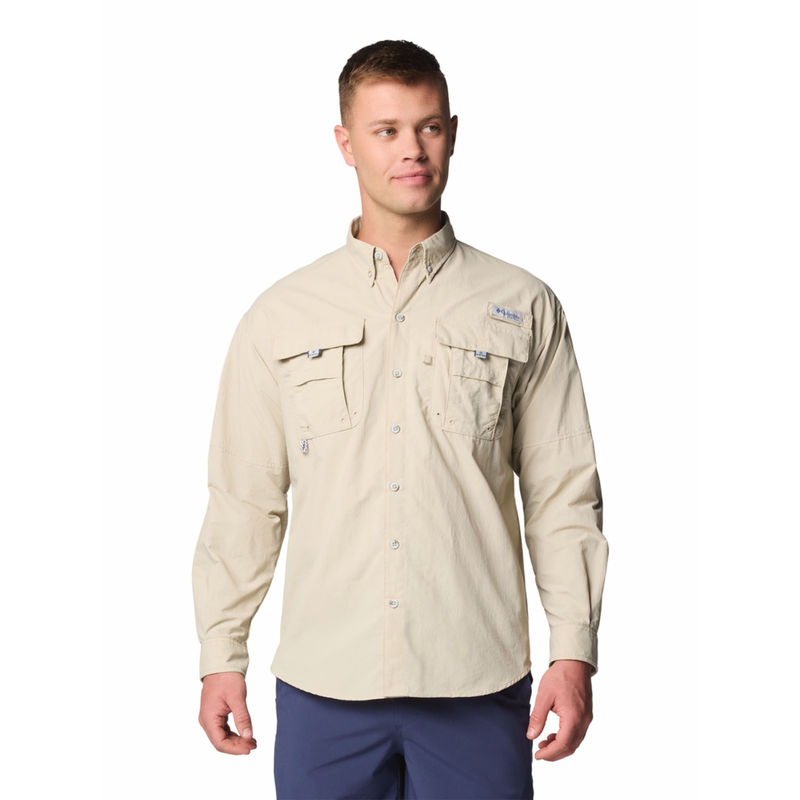 Columbia Beige Solid Regular Fit Shirt (L)