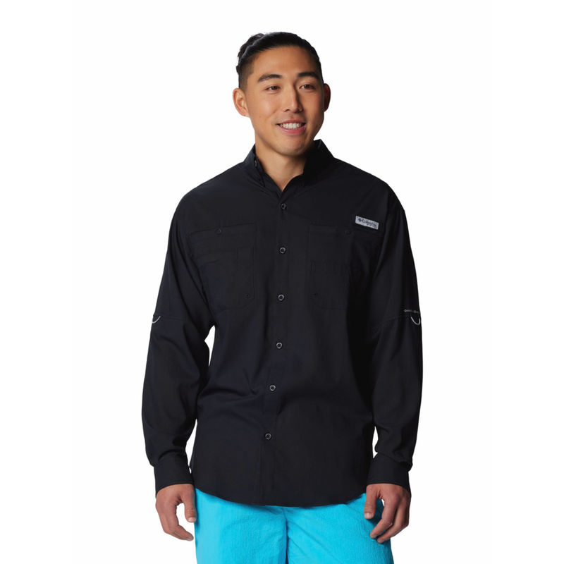 Columbia Black Solid Regular Fit Shirt (M)