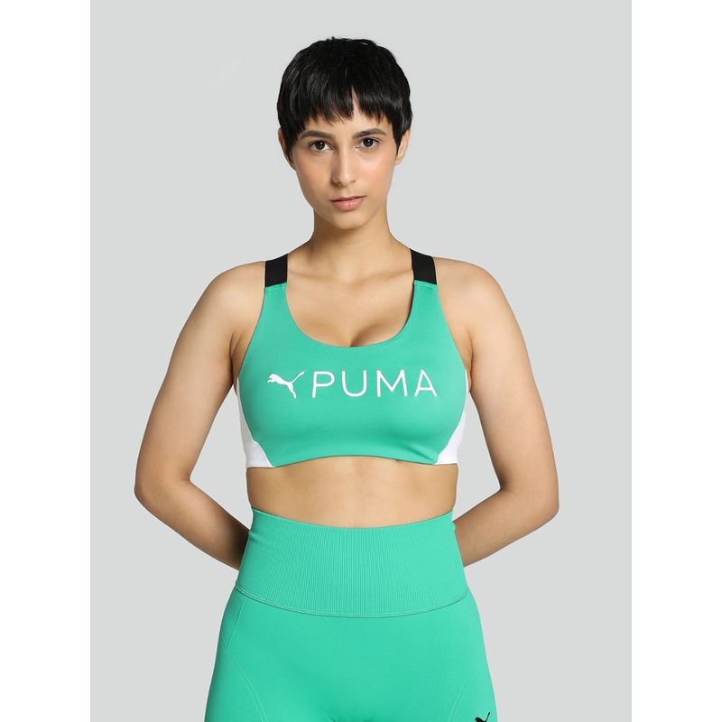 Puma 4Keeps Ever Sculpt Womens Green Sports Bra (XS)