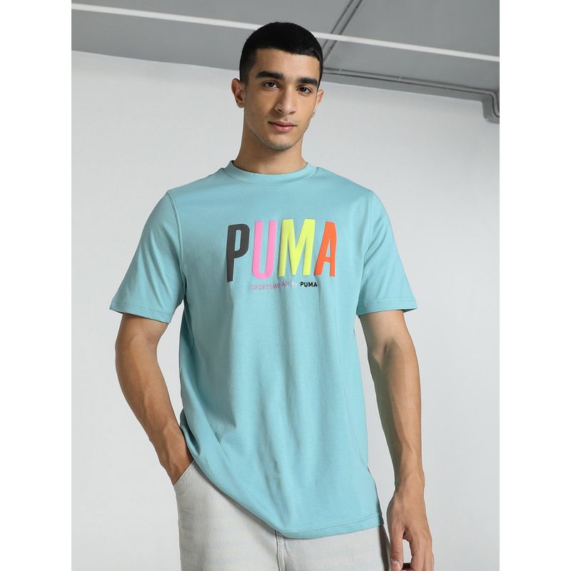 Puma Swap Typography Mens Blue T-Shirt (S)
