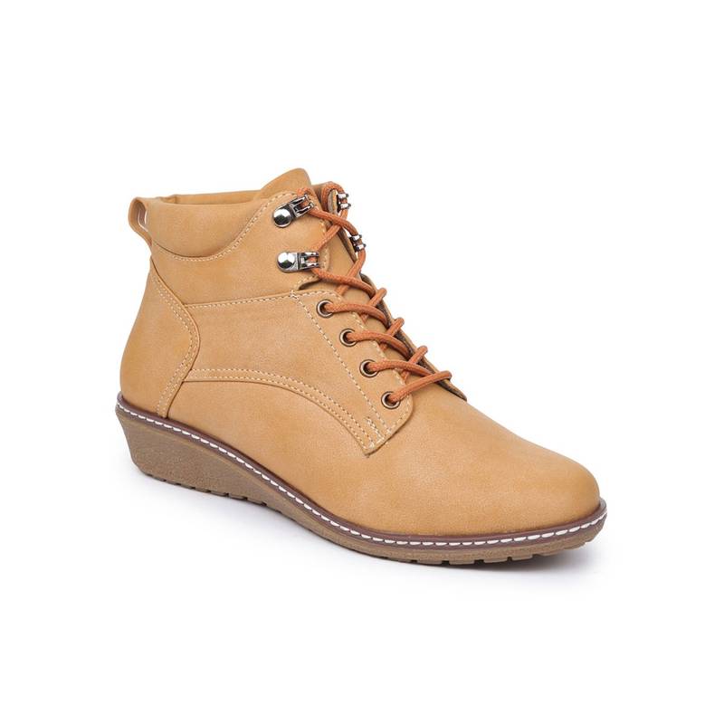 VALIOSAA Solid Beige Casual Boots (EURO 39) (EURO 39)
