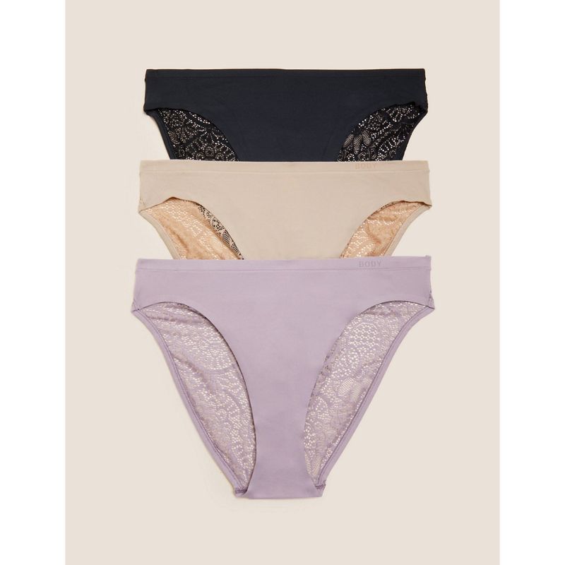 Marks & Spencer Body Soft High Leg Knickers Multicolor (Pack of 3