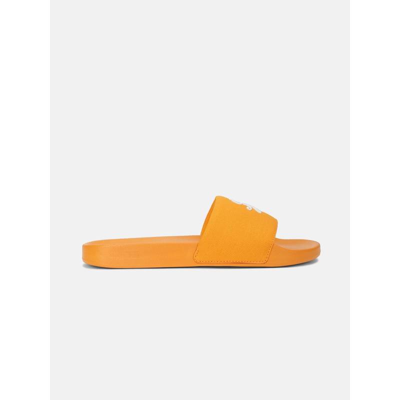 Tommy Hilfiger Women Orange Cotton Sliders (EURO 36)