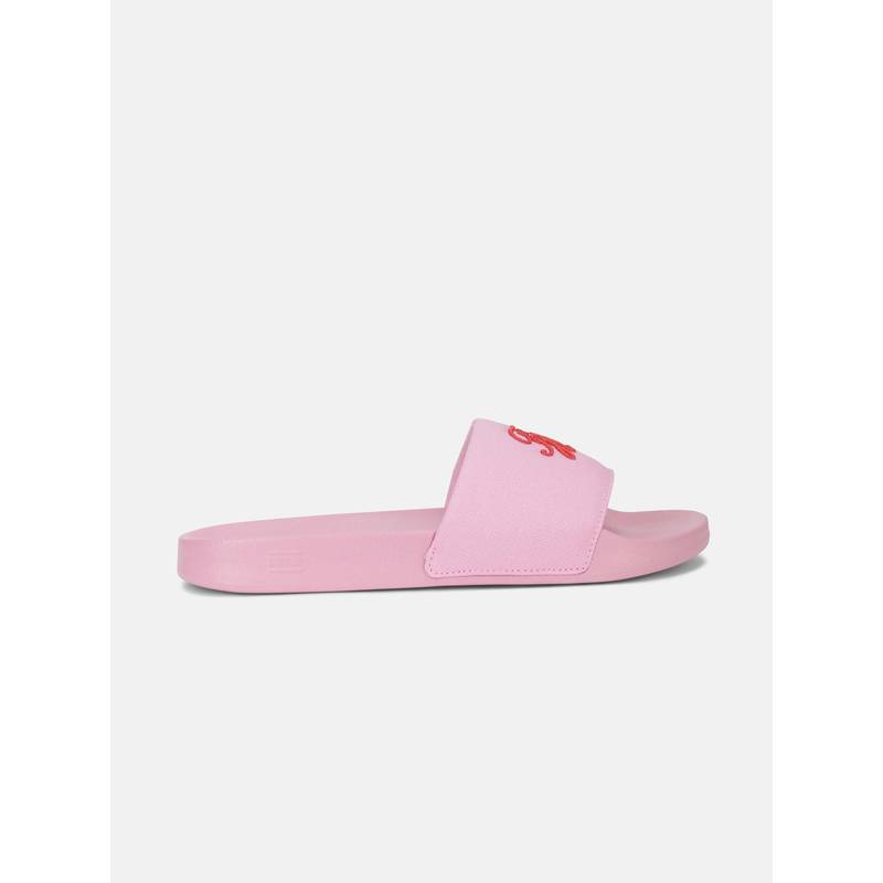 Tommy Hilfiger Women Pink Cotton Sliders (EURO 37)