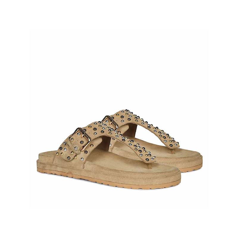 Saint G Women Beige Suede Leather Sandals (UK 3)