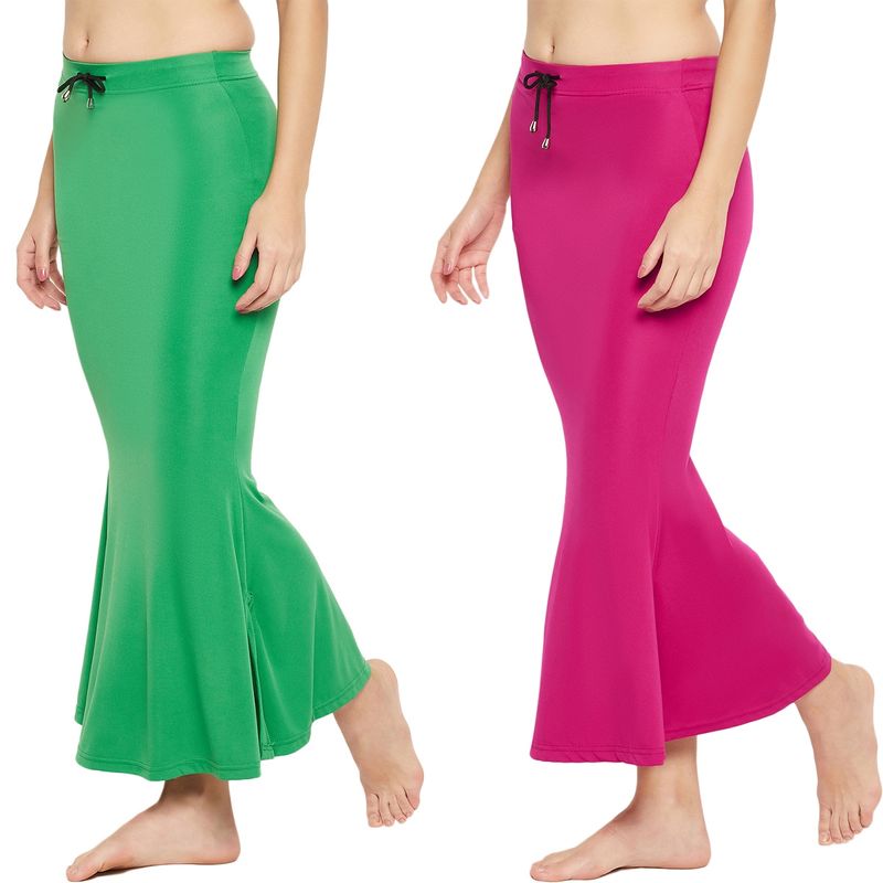 Secrets By ZeroKaata Women Solid Mermaid Fit Saree Shapewear - Multi-Color  (Pack of 2) (S)