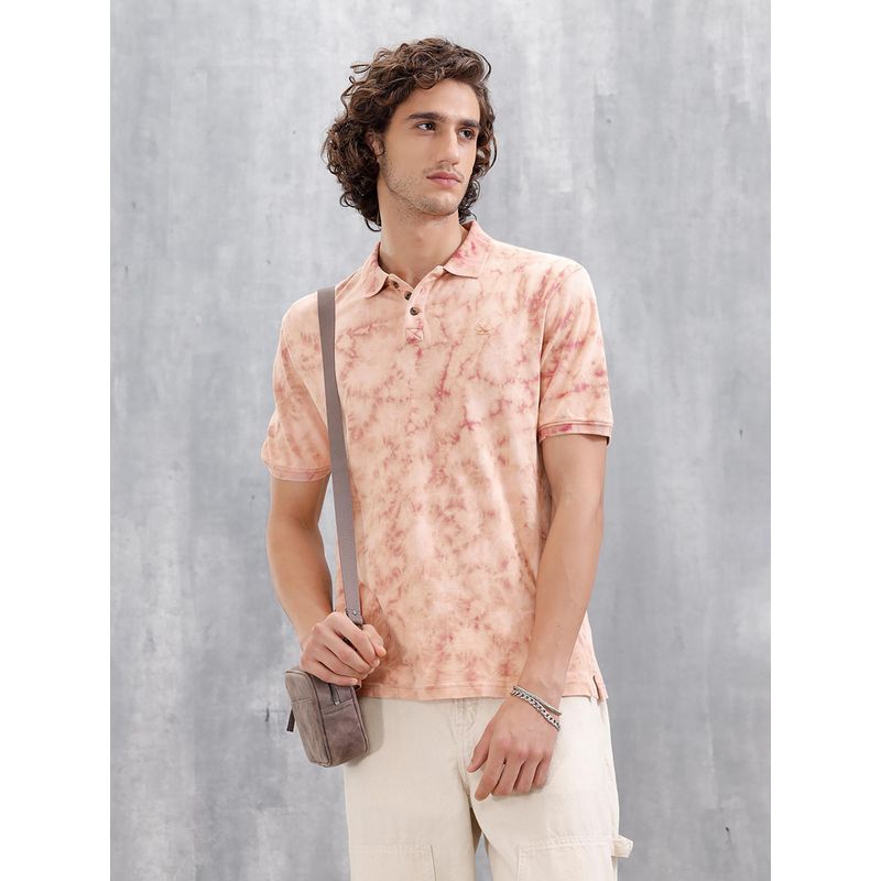 WROGN Marble Tie And Dye Comfort Fit T-Shirt Maroon (S)