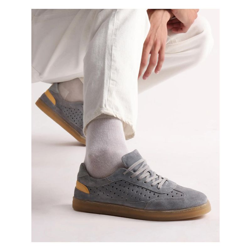 Rare Rabbit Men Norma Grey Suede Lace-Up Closure Sneaker (Uk 7)