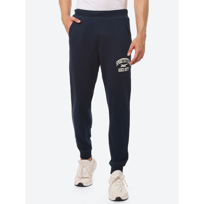 Asics French Terry Blue Men Sportstyle Trackpants (S)