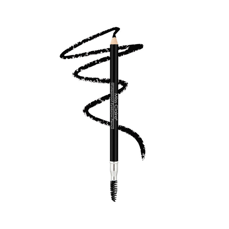 Miss Claire Waterproof Eyebrow Pencil With Mascara Brush - 01 Black