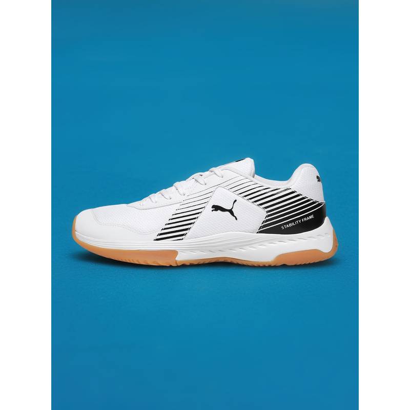 Puma Unisex White Badminton Smash Sprint Badminton Sports Shoes (UK 8)