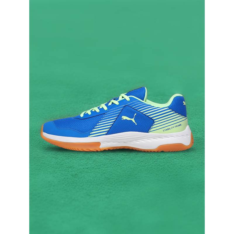 Puma Unisex Blue Badminton Smash Sprint Badminton Sports Shoes (UK 8)