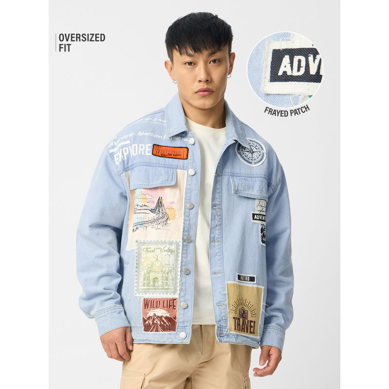 The Souled Store Originals Denim: Wanderer Mens Denim Blue Jacket (2XL)