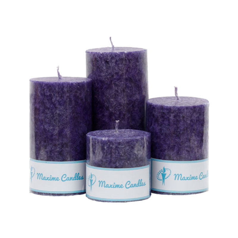 Maxime Candles Lavender Scented Marble Pillar Candle - Set Of 4
